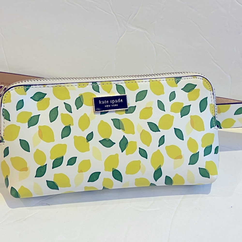 Kate Spade Top Zip Leather Belt Bag Lemons Trendy Large Xlarge XL Chic Luxe Cute